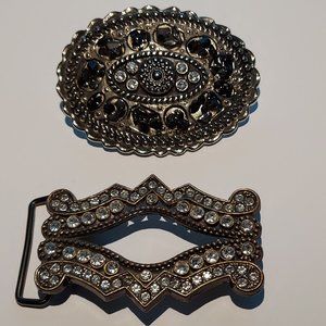 Two Bling Belt Buckles